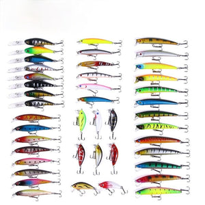 ENJOY EASY FISHING! USE THIS AMAZING 43 PIECE PLASTIC BAIT SET FOR FISHING AND ATTRACT LOTS OF FISH!
