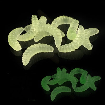 GLOWING LUMINOUS WORM BAIT USE THESE ARTIFICIAL BUT REAL-LOOKING  WORM BAITS FOR AN EFFECTIVE FISHING EXPERIENCE!   CHOOSE ANY BRIGHT COLOR OR SIMPLY GO FOR A LUMINOUS VARIANT THAT GLOWS IN THE NIGHT! 
