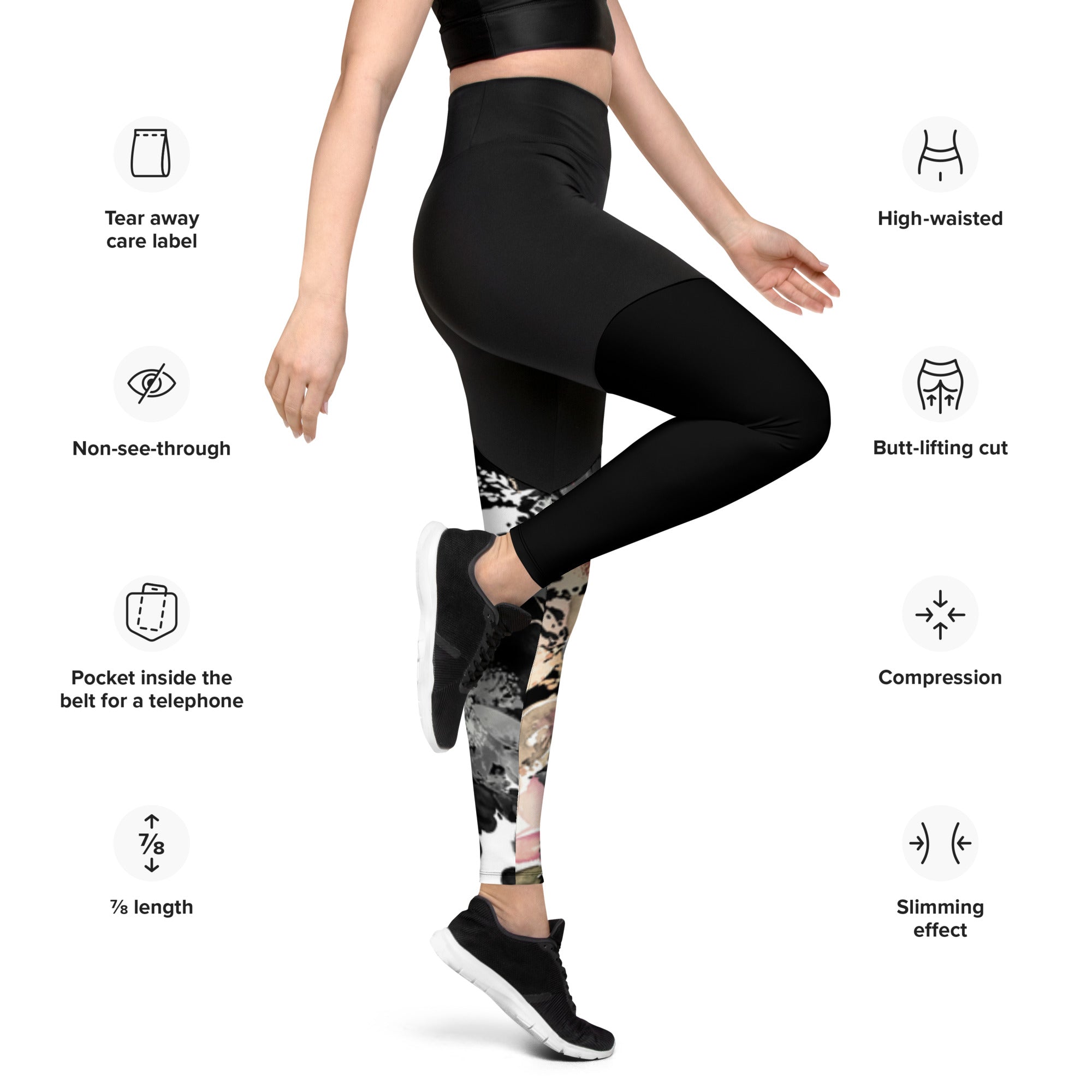 High Waisted Leggings With Inside Back Pocket for Phone Women Yoga Leggings  